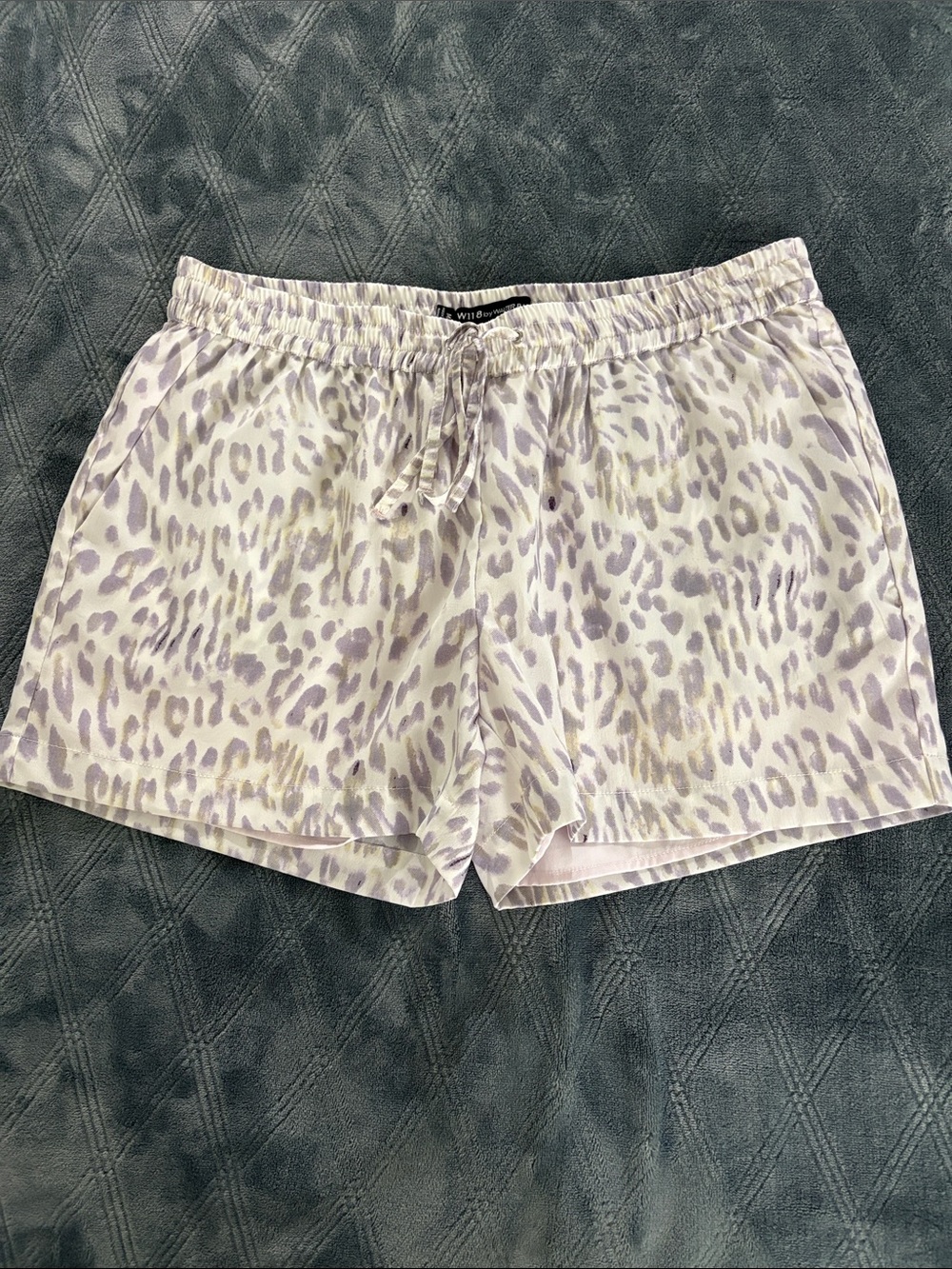 Walter Baker Lavender and Cream Animal-Print Lounge Shorts